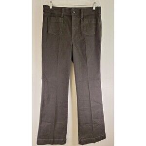 TALBOTS Black Wide Leg Flare Patch Pocket Stretch Jeans Women Sz 8 Cowgirl Boho